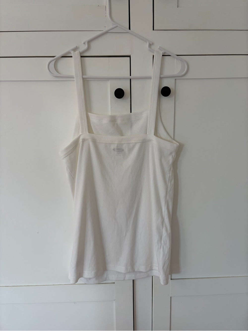 Old Navy Slim Fit Everyday White Ribbed Tank Top - Classic Women's Camisole XL - Picture 4 of 5